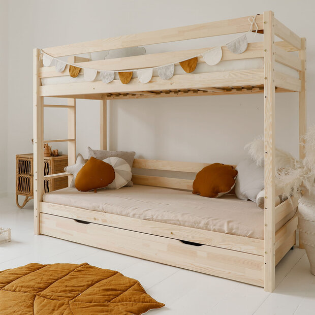 Basic stapelbed met lade 90x160