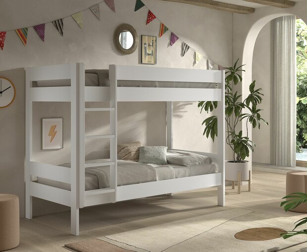 scandi stapelbed 90x200 wit 