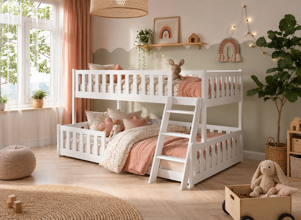 neviana stapelbed 90x200/120x200 grenen wit