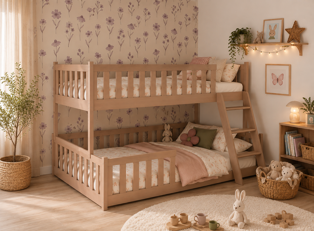neviana stapelbed 90x200/120x200 grenen melk choco