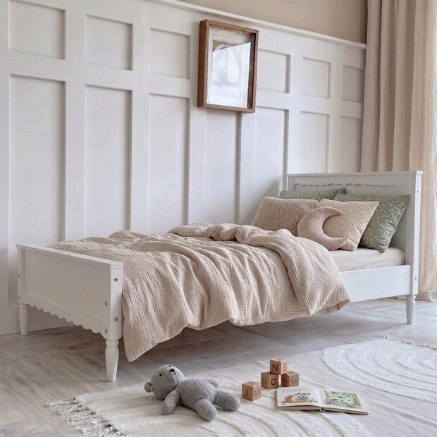 Boho klassiek peuterbed 80x160 wit eiken
