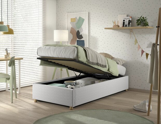 moon opbergbed korte zijde 90x200 wit