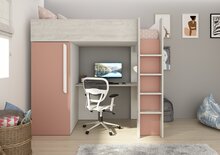 Trasman Mistretta hoogslaper met bureau roze