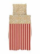 snurk movie night dekbedovertrek rood wit 140x200