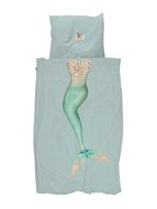 Snurk mermaid aqua overtrek 140x200