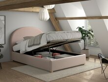 Moon twijfelaar opbergbed 140x200 boucle roze