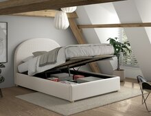 Moon twijfelaar opbergbed 140x200 boucle wit