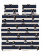 Snurk Pierre overtrek 200x200 blauw wit hondje