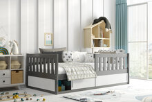 Strudano peuterbed 80x160 met schuifdeur grijs wit