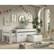 scandi compactbed 2 laden en 1 kastje 90x200