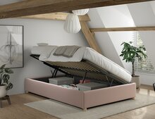 Moon opbergbed 140x200 roze lange zijde