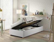 Moon opbergbed lange zijde wit 90x200