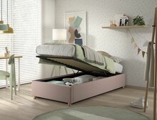 Moon opbergbed roze korte zijde 90x200