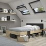 swivel bed 140x190 eiken zwart