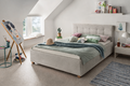 Luna gestoffeerd bed 120x200 cement grijs