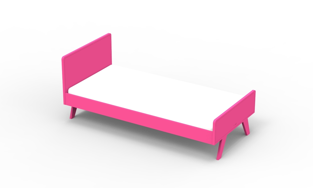 actrice Dij venster Mathy by Bols Madavin design bed 90x200 mdf fuchsia roze - Kinderbeddenstore