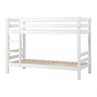 Hoppekids Premium stapelbed 90x200 rechte trap grenen wit