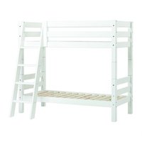 Hoppekids Premium stapelbed 90x200 schuine trap flex frame bodem wit