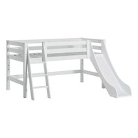 Hoppekids Premium halfhoogslaper 70x160 glijbaan schuine trap wit