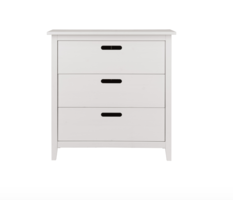 Infanskids commode Solvita met 3 laden wit 