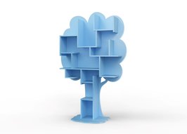 Mathy by Bols design Louane boom boekenkast Azur blauw L.BU AZ