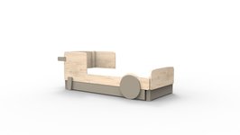 Mathy by Bols Discovery bed 90x190 grenen naturel met bedlade Taupe L.TAU