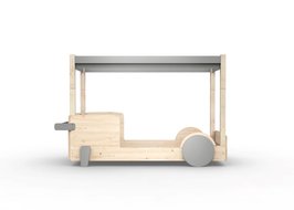 Mathy by Bols Discovery hemelbed 90x190 grenen naturel Cement grijs L.GR CI