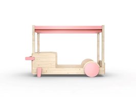 Mathy by Bols Discovery hemelbed 90x190 grenen naturel Licht roze L.RO TC