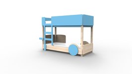 Mathy by Bols Discovery Stapelbed 90x190 grenen naturel Azur blauw L.BU AZ