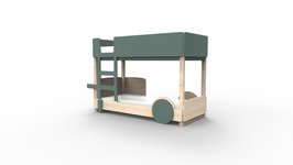 Mathy by Bols Discovery Stapelbed 90x190 grenen naturel Donker grijs L.GR OR