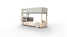 Mathy by Bols Discovery Stapelbed 90x190 grenen naturel Parel grijs L.GR PE