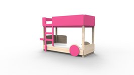 Mathy by Bols Discovery Stapelbed 90x190 grenen naturel Fucshia roze L.RO ET