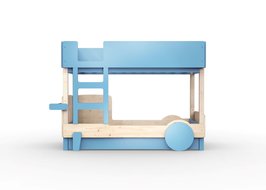 Mathy by Bols Discovery Stapelbed 90x190 grenen met lade Azur blauw L.BU AZ