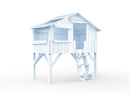 Mathy by Bols halfhoog design boomhut bed Poeder blauw