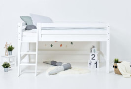 Hoppekids Premium halfhoogslaper schuine trap 120x200 wit