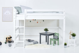 Hoppekids Premium middel hoogslaper schuine trap 120x200 wit