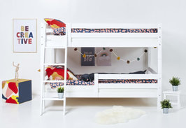 Hoppekids Premium stapelbed schuine trap + 1/2 uitval 120x200 wit