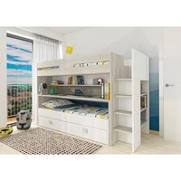 Trasman Spectra stapelbed met bureau 90x200 wit cascina 