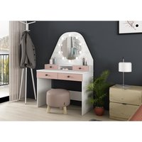 Trasman Vanity star make-up tafel wit oud roze