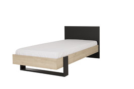Duplex tienerbed 90x200 naturel / zwart 