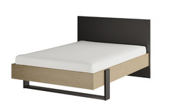 Duplex twijfelaar bed 140x200 naturel / zwart 