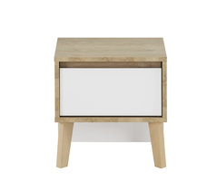 Larvik nachtkastje licht eiken - wit look