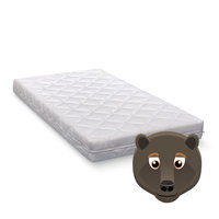 ABZ babymatras Bruine beer 60x120 SG 25 + airgosafe topper 