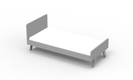 Mathy by Bols Madavin design bed 90x200 mdf cement grijs