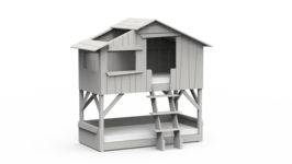 Mathy by Bols boomhut stapelbed pearl grijs