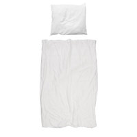Snurk dekbedovertrek Uni White 1 persoons 140x200/220