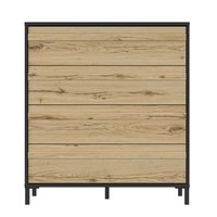 Mimizan 4 laden kast rustiek eiken en zwart look