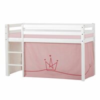 Hoppekids Eco Dream halfhoogslaper 70x160 grenen wit + Princes bedtent