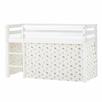 Hoppekids Eco Dream halfhoogslaper 70x160 grenen wit + Pets pristine bedtent