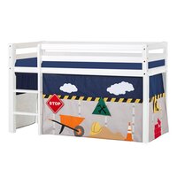 Hoppekids Eco Dream halfhoogslaper 70x160 grenen wit + Construction bedtent